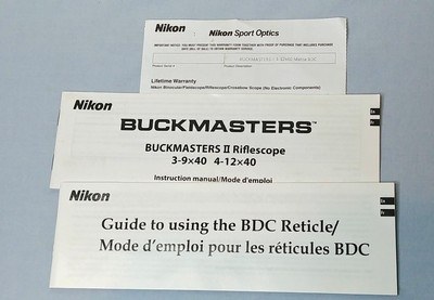 Nikon Buckmasters II ARIII 4-12x40 BDC Long Range Reticle Scope - Image 11 of 11