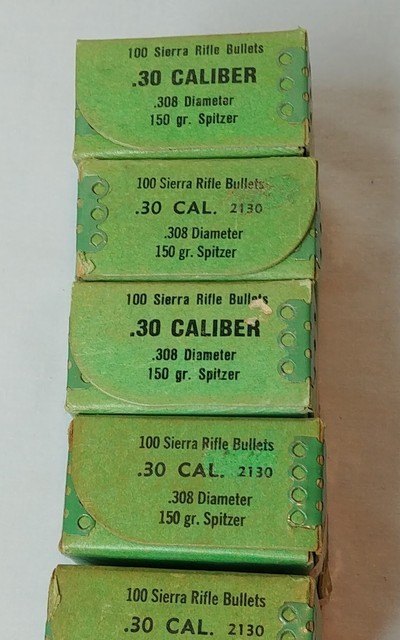 Sierra .30 Caliber .308 150 Grain Spitzer Bullets - 2130 - Image 1 of 3