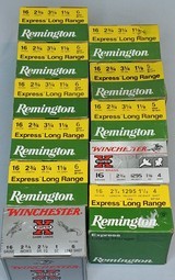 Remington & Winchester 16 Gauge Shells - Express Long Range and Super-X - Image 1 of 1