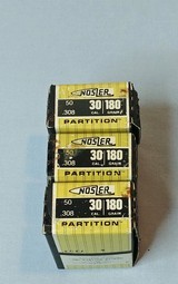 Three Factory Sealed Boxes of Nosler 30 Caliber .308 180 Grain Partition Bullets - Image 1 of 2