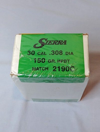 500 Sierra MatchKing 30 Cal .308 150 Grain Hollow-Point Boat-Tail HPBT Match Bullets - 2190C - Sealed Box - Image 1 of 2