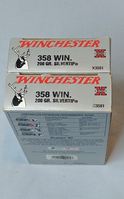 Two Boxes of Winchester 358 200 Grain Silvertip Ammo - Image 1 of 3