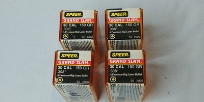 Four Sealed Boxes of Speer Grand Slam .30 Caliber 150 Grain Soft-Point Bullets - 50 per box - Image 2 of 3