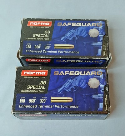 Norma SafeGuard Home Defense 38 Special 158 Grain Hollow-Point Bullets - Two Boxes.50 per Box. - Image 1 of 5