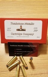 357 Magnum 125 grain JHP 50 rnds New Production Tombstone Metallic Cartridge Company - 3 of 3