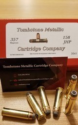 357 Magnum 158 grain JHP 50 rnds New Production Tombstone Metallic Cartridge Company - 3 of 3