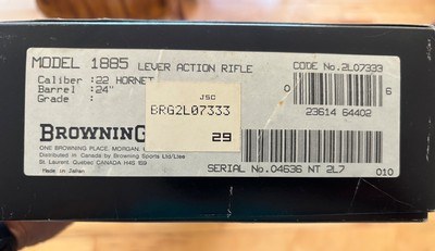 Browning 1885 22 Hornet Gorgeous Rifle! - Image 15 of 15