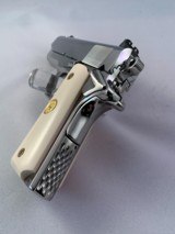 Colt MKIV Series 80 Officers Model CUSTOM Bright Polished Stainless with box, docs, presentation case - 7 of 15