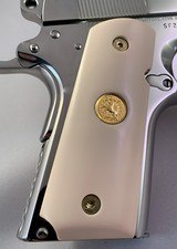 Colt MKIV Series 80 Officers Model CUSTOM Bright Polished Stainless with box, docs, presentation case - 8 of 15