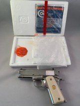 Colt MKIV Series 80 Officers Model CUSTOM Bright Polished Stainless with box, docs, presentation case - 3 of 15