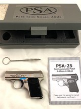 PSA .25 Baby LNIB with manual-Stainless 