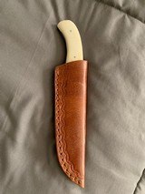 NEW Bone handle custom hand made knife and leather sheath - 5 of 6