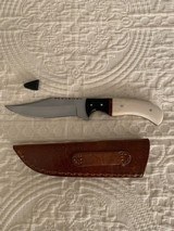 NEW Bone handle custom hand made knife and leather sheath