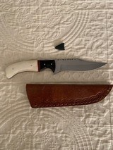 NEW Bone handle custom hand made knife and leather sheath - 2 of 6