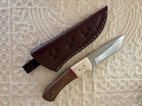 NEW 8 in custom hand made fixed blade-Exclusive Ltd. Edition ATS-34 Steel-walnut and bone handle & sheath - 1 of 3