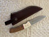 NEW 8 in custom hand made fixed blade-Exclusive Ltd. Edition ATS-34 Steel-walnut and bone handle & sheath - 2 of 3