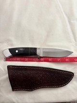 NEW Black Buffalo Horn and Micarta Fixed Blade & Sheath-Approx. 8-1/2 in. - 1 of 2