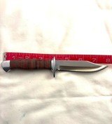 NEW Fixed Blade Leather Wrap Handle and Sheath-Approx. 7.75 inches - 2 of 2