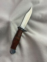 NEW Fixed Blade Leather Wrap Handle and Sheath-Approx. 7.75 inches
