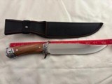 Custom Handmade Bowie Knife with Engraved Bolsters-Approx. 12.5 inches - 1 of 2