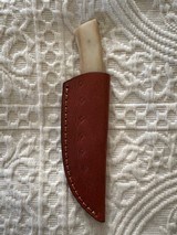 NEW Handmade Custom 7.5 in. Fixed Blade Knife w/Bone Handle, and Leather Sheath - 3 of 3