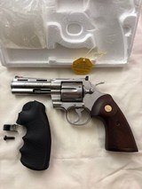 Display Quality Classis Python for Collectors -1989 Stainless 4 in. Colt Python w/2 sets of grips, Box & Docs - 6 of 18