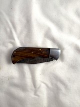 NEW Handmade Custom Folding Damascus Pocket Knife 6.75 in Open with Leather Sheath - 2 of 4