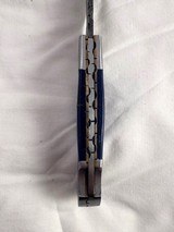 NEW 7 inch Custom Handmade Damascus Folding Pocket Knife with Leather Sheath - 4 of 6