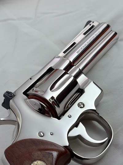 GORGEOUS 1981 Nickel Colt Python 4 in.-COLLECTOR QUALITY 99.99%-Box & Docs - Image 1 of 16