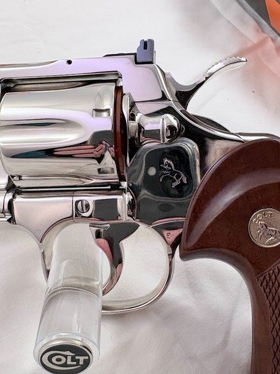 GORGEOUS 1981 Nickel Colt Python 4 in.-COLLECTOR QUALITY 99.99%-Box & Docs - Image 10 of 16