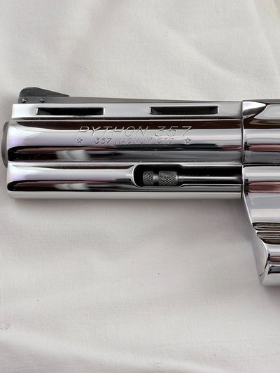 COLLECTORS-1974 Colt Python w/museum quality NICKEL FINISH including box and docs-Appears as NEW - Image 3 of 14