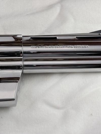 COLLECTORS-1974 Colt Python w/museum quality NICKEL FINISH including box and docs-Appears as NEW - Image 5 of 14