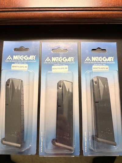 MECGAR - NEW in Factory Pkg. - 18 round magazines for Beretta 92FS, M9 - Image 1 of 2