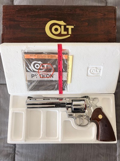 Gorgeous 1983 Colt Python 6 in. NICKEL 99.9%-Box and Docs - Image 1 of 17