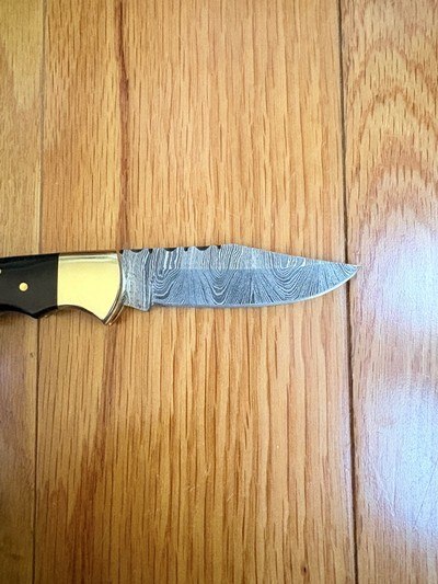 NEW Folding Handmade DAMASCUS Pocket Knife-7 inch overall length - Image 6 of 9