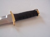 JEAN TANAZACQ BIG GAME BOW HUNTER BLACK MICARTA HANDLE BRASS FITTINGS- A MIGHTY KNIFE-ONE-OF-A-KIND - 2 of 6
