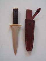 JEAN TANAZACQ BIG GAME BOW HUNTER BLACK MICARTA HANDLE BRASS FITTINGS- A MIGHTY KNIFE-ONE-OF-A-KIND - 1 of 6