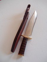 JEAN TANAZACQ ULTIMATE WARRIOR'S BLADE/FIGHTING MODEL-LEATHER WASHERS HANDLE BRASS FITTING- A MIGHTY KNIFE! - 8 of 8