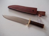 JEAN TANAZACQ ULTIMATE WARRIOR'S BLADE/FIGHTING MODEL-LEATHER WASHERS HANDLE BRASS FITTING- A MIGHTY KNIFE! - 1 of 8