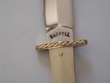 Bill Bagwell One-of-a-Kind Ivory Handled Dagger Engraved Brass Guard-Double Extra Forged Bagwell Markings A Rarity - 4 of 9