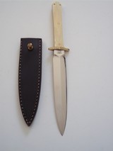 Bill Bagwell One-of-a-Kind Ivory Handled Dagger Engraved Brass Guard-Double Extra Forged Bagwell Markings A Rarity - 7 of 9