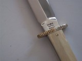 Bill Bagwell One-of-a-Kind Ivory Handled Dagger Engraved Brass Guard-Double Extra Forged Bagwell Markings A Rarity - 6 of 9