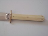 Bill Bagwell One-of-a-Kind Ivory Handled Dagger Engraved Brass Guard-Double Extra Forged Bagwell Markings A Rarity - 2 of 9