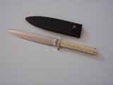 Bill Bagwell One-of-a-Kind Ivory Handled Dagger Engraved Brass Guard-Double Extra Forged Bagwell Markings A Rarity - 3 of 9