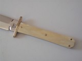 Bill Bagwell One-of-a-Kind Ivory Handled Dagger Engraved Brass Guard-Double Extra Forged Bagwell Markings A Rarity - 5 of 9