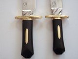 Bill Bagwell Rare Cased Set Carved Ebony Handles Engraved Guards,Scarce "Rope Ricasso" made in 1969 Vivian,,LA. - 8 of 9