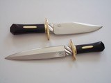 Bill Bagwell Rare Cased Set Carved Ebony Handles Engraved Guards,Scarce "Rope Ricasso" made in 1969 Vivian,,LA. - 5 of 9