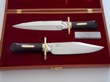 Bill Bagwell Rare Cased Set Carved Ebony Handles Engraved Guards,Scarce "Rope Ricasso" made in 1969 Vivian,,LA. - 9 of 9