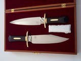Bill Bagwell Rare Cased Set Carved Ebony Handles Engraved Guards,Scarce "Rope Ricasso" made in 1969 Vivian,,LA. - 4 of 9