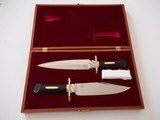 Bill Bagwell Rare Cased Set Carved Ebony Handles Engraved Guards,Scarce "Rope Ricasso" made in 1969 Vivian,,LA. - 1 of 9